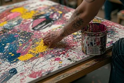 Abstract Paint Splatter Poster.