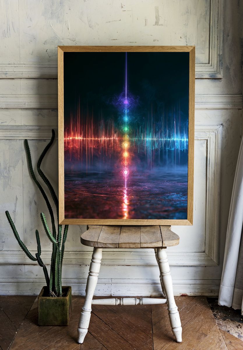 Rainbow Chakra Energy Poster. room preview