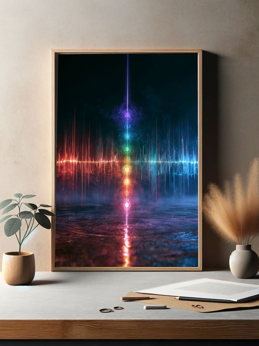 Rainbow Chakra Energy Poster. — room view 2