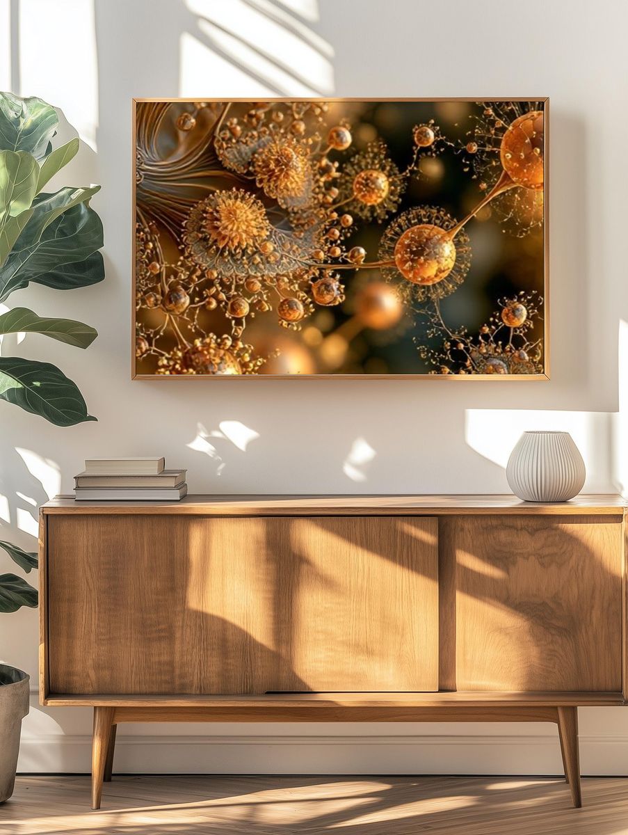 Golden Abstract Orbital Poster. — room view 3