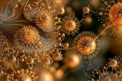 Golden Abstract Orbital Poster.