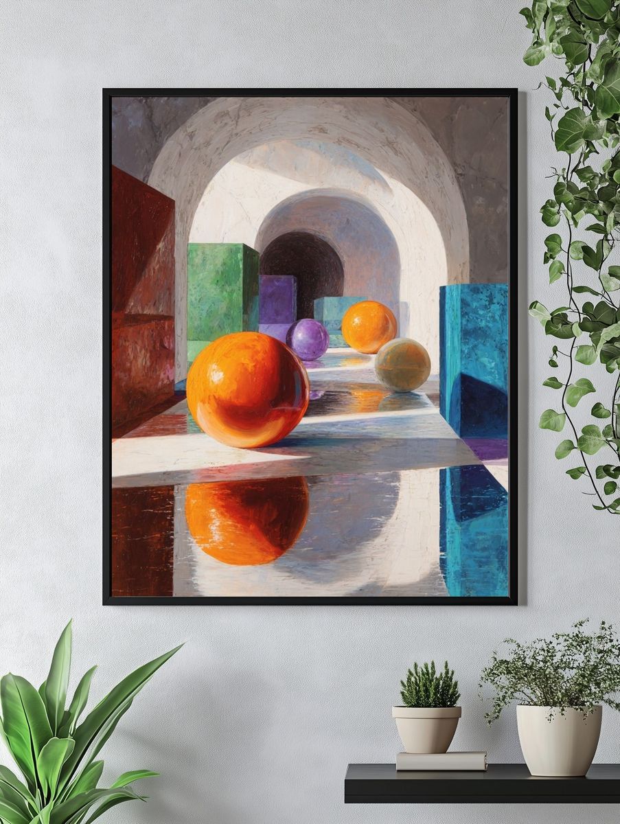 Geometric Spheres Abstract Print. — room view 4