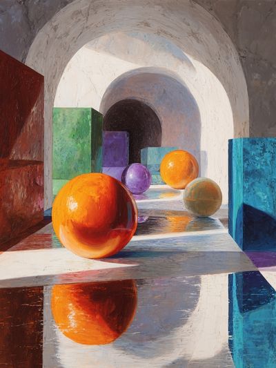 Geometric Spheres Abstract Print.
