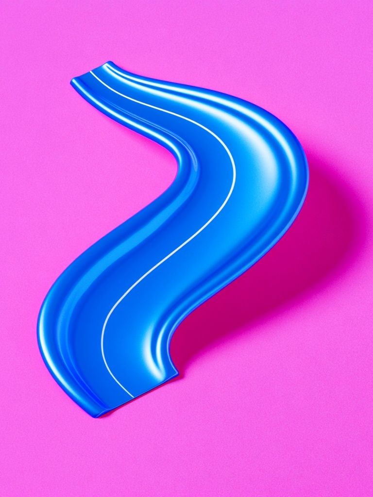 Neon Blue Ribbon Abstract Poster. poster — abstract art