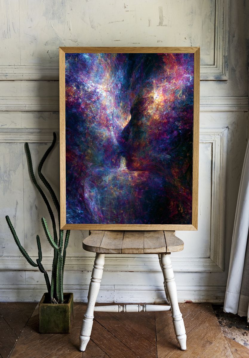 Cosmic Lovers Abstract Poster. room preview