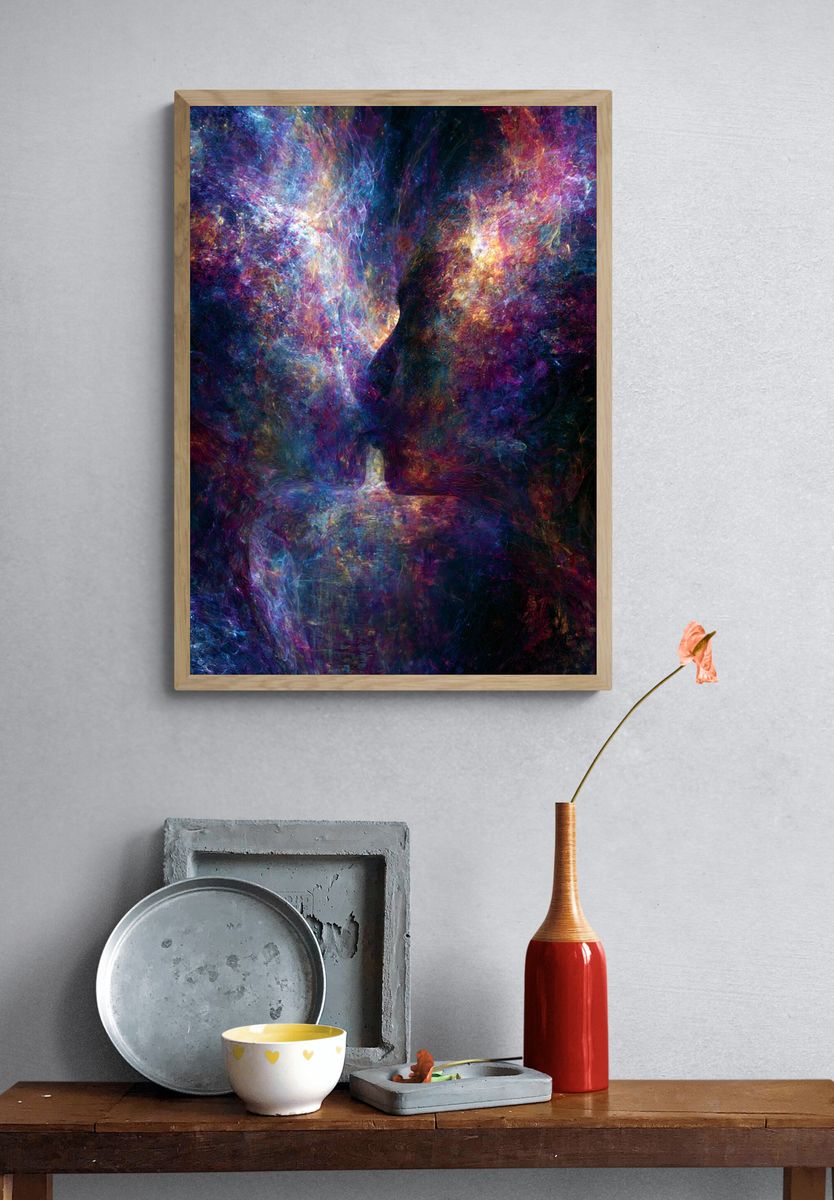 Cosmic Lovers Abstract Poster. — room view 3