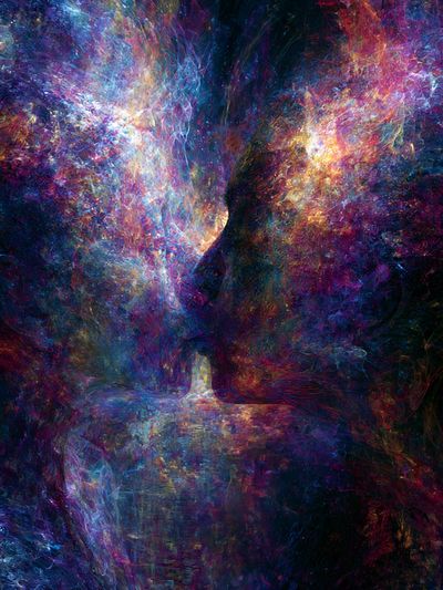 Cosmic Lovers Abstract Poster.