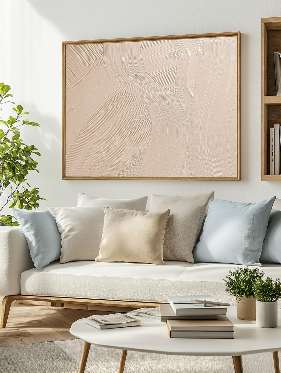 Brown brush stroke textured background. — room view 2