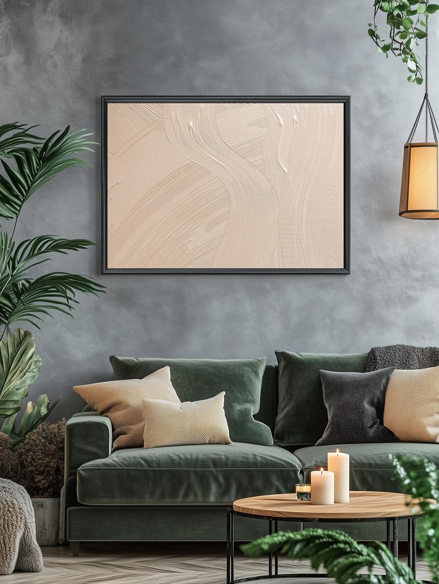 Brown brush stroke textured background. — room view 4