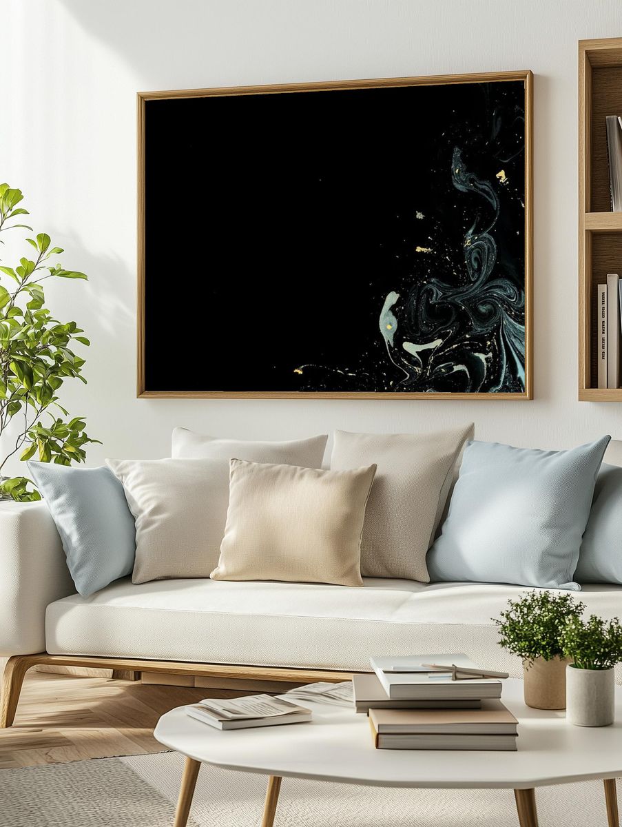 Gray oil paint textured background. — room view 2