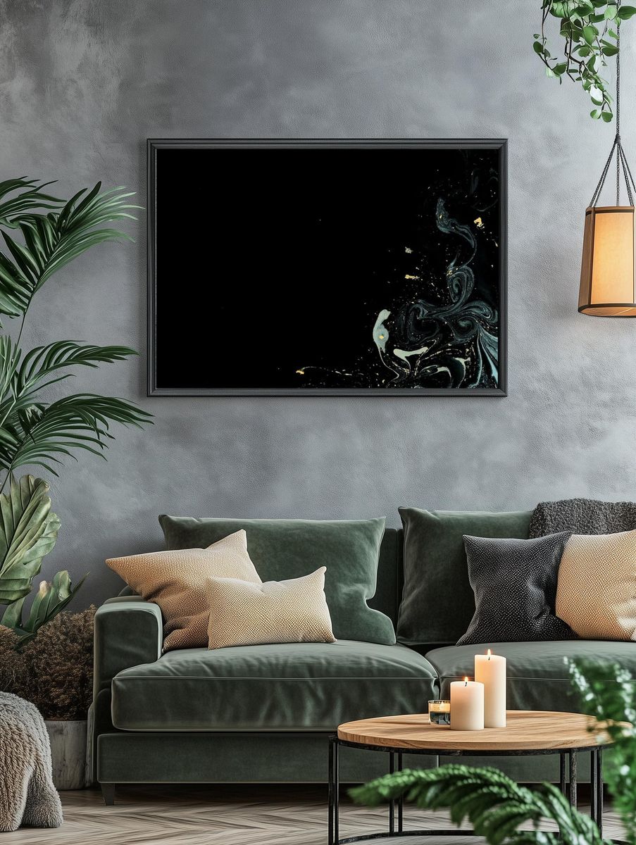 Gray oil paint textured background. — room view 4