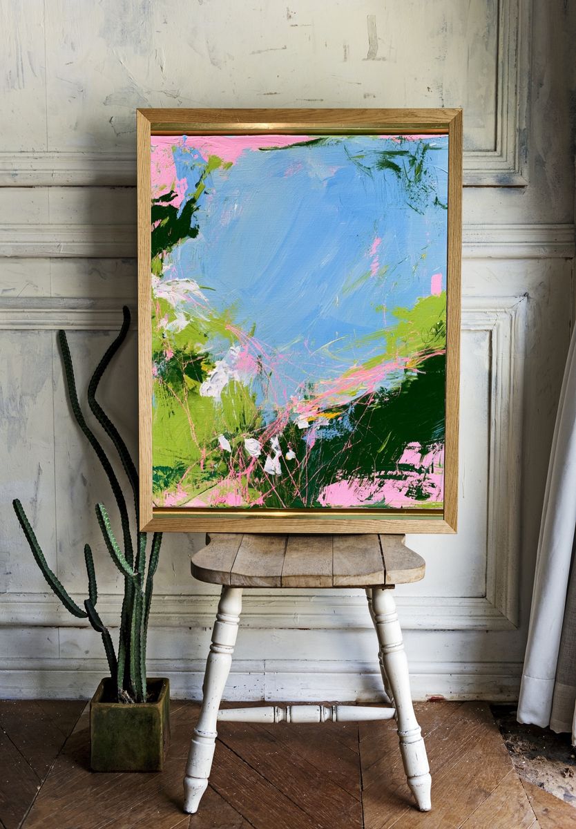 Pastel Garden Abstract Poster. — room view 1