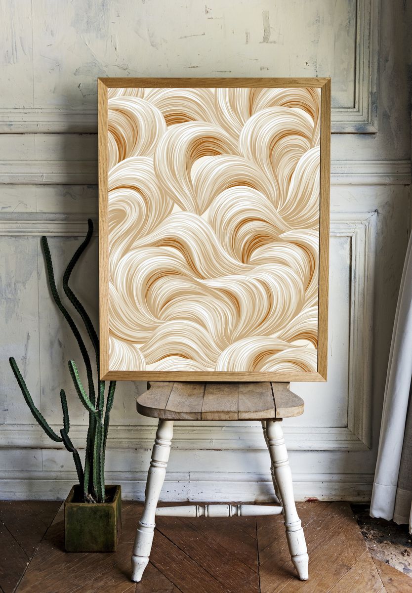 Cream Swirl Abstract Poster. room preview