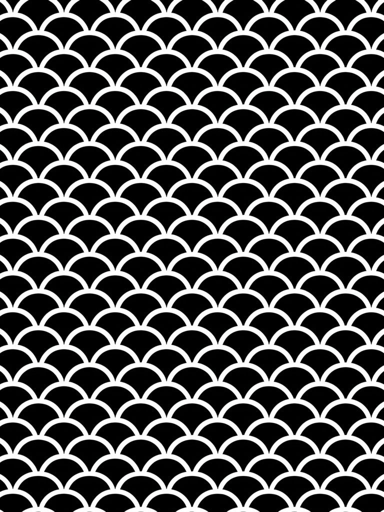 Scallop Pattern Black-White Poster. poster — abstract art