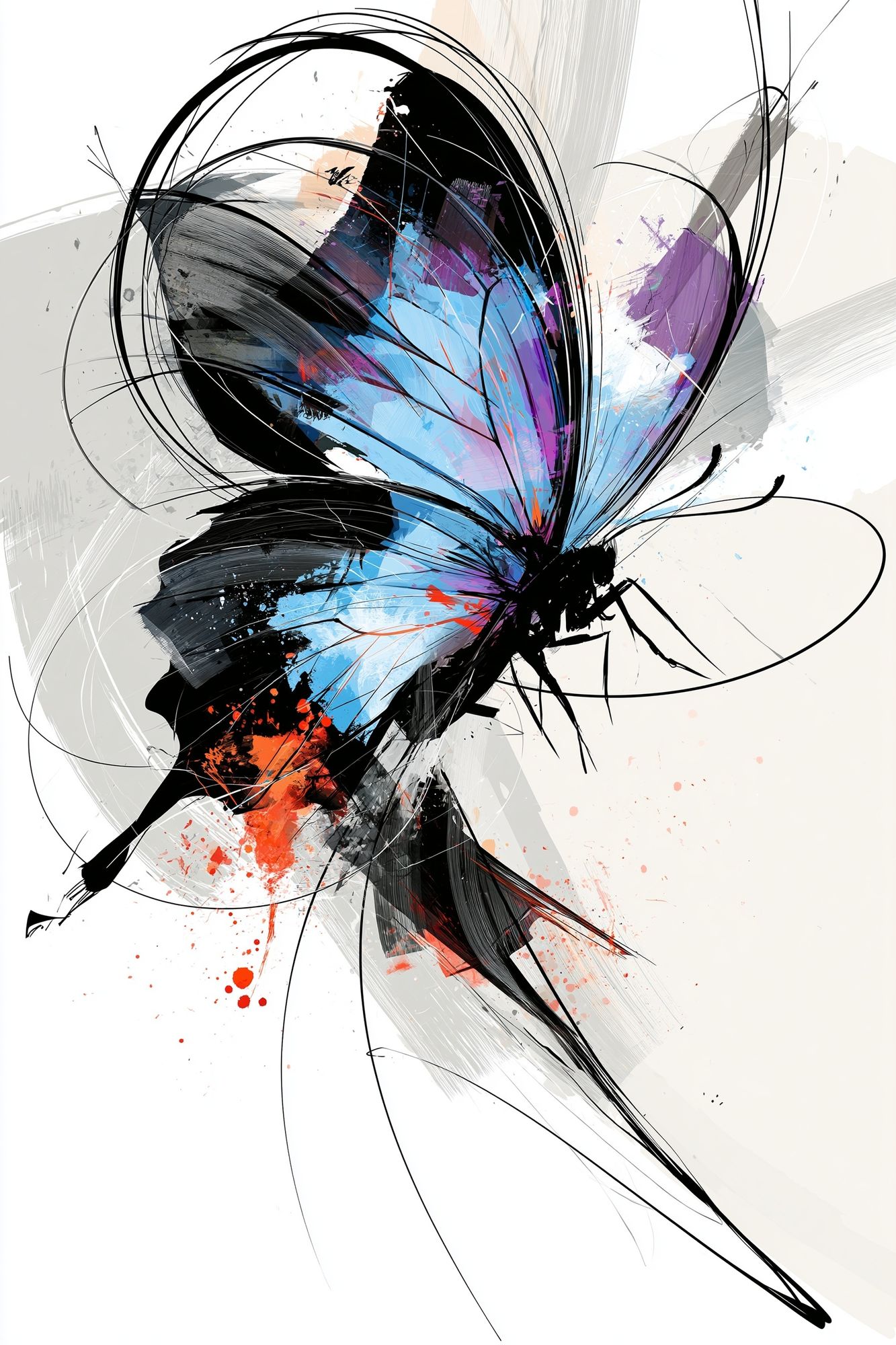 Abstract Butterfly Color Burst Poster. poster detail