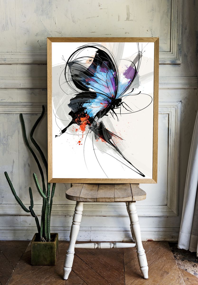 Abstract Butterfly Color Burst Poster. room preview
