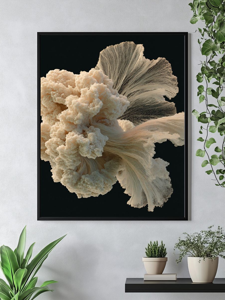 Cream Coral Abstract Poster. — room view 4