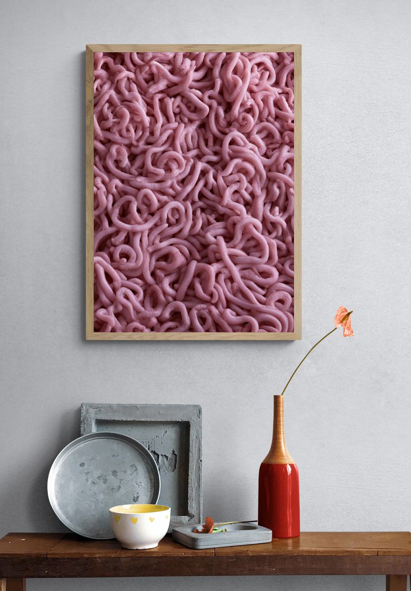 Pink Tangle Abstract Poster. — room view 3
