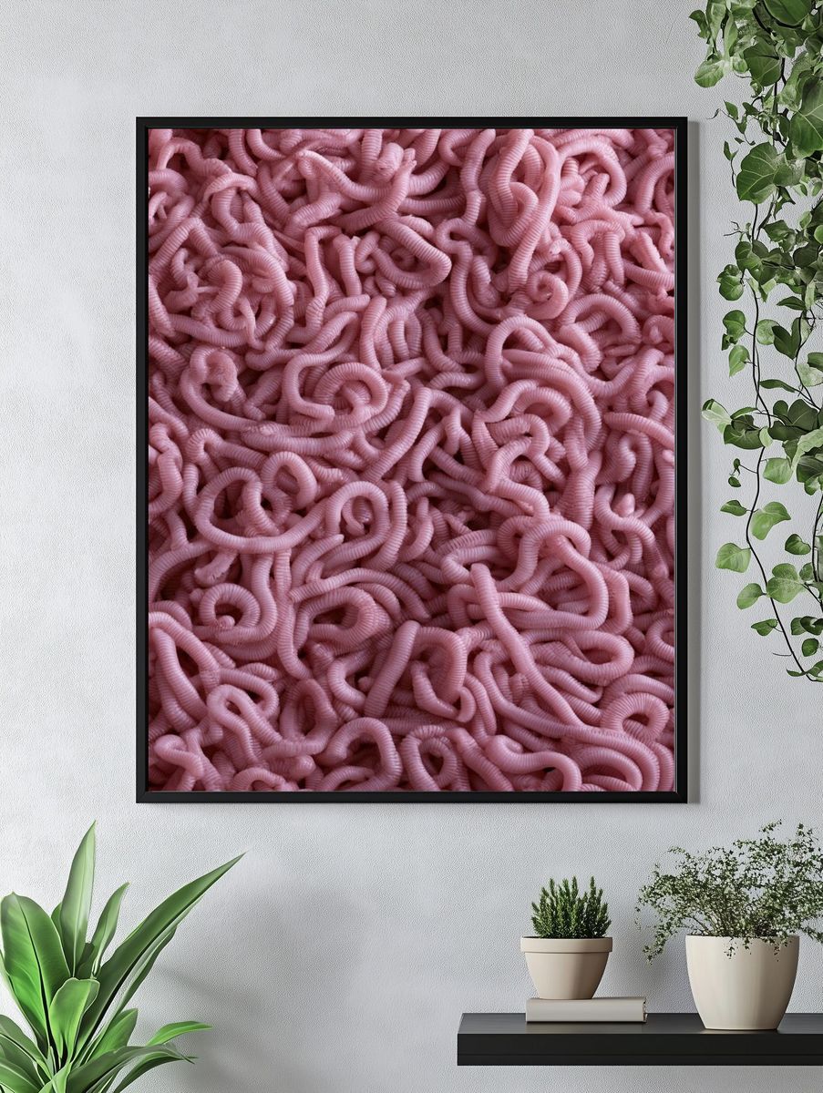 Pink Tangle Abstract Poster. — room view 4