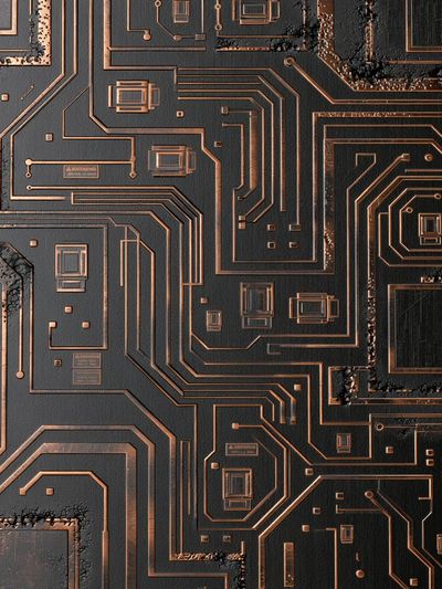 Copper Circuit Board Abstract Poster. poster