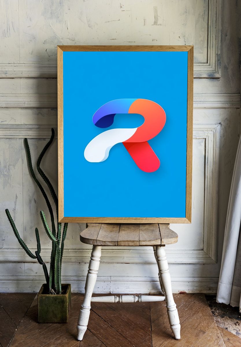 Colorful Ribbon R Poster. — room view 1