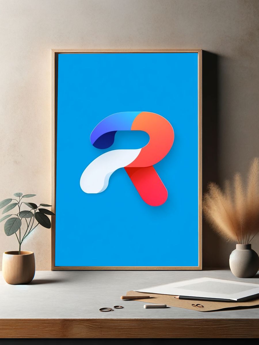 Colorful Ribbon R Poster. — room view 2