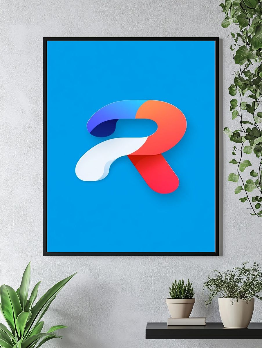 Colorful Ribbon R Poster. — room view 4