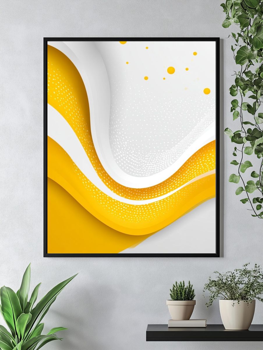 Golden Wave Abstract Poster. — room view 4