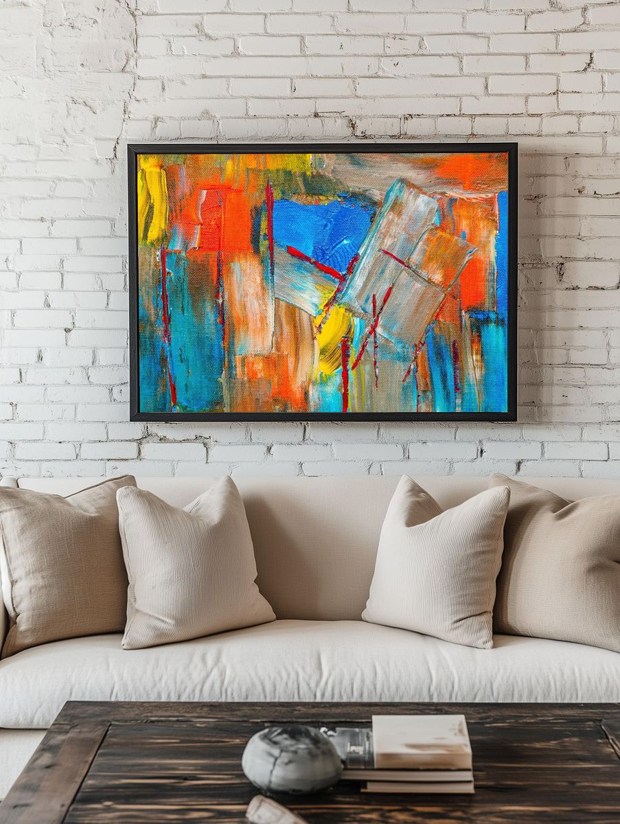 Free bold abstract painting background. room preview