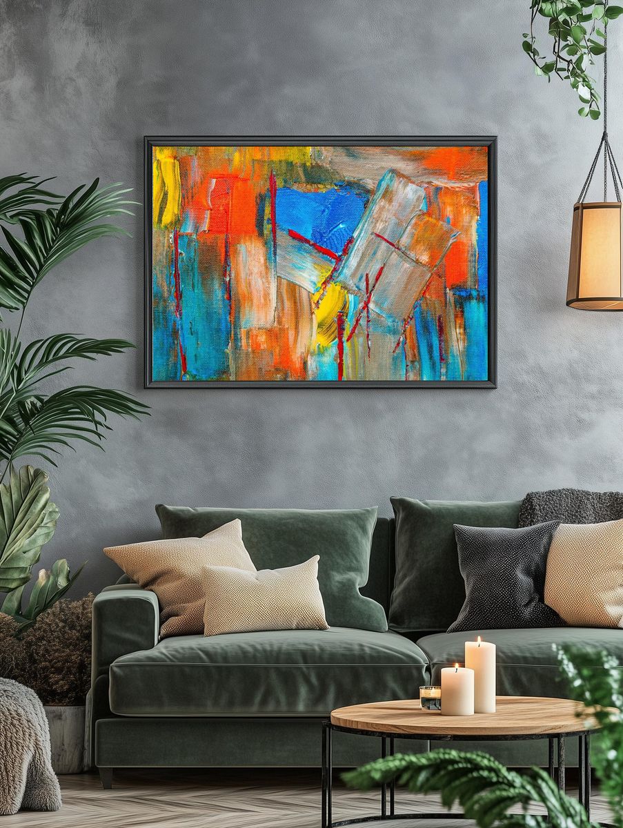 Free bold abstract painting background. — room view 4