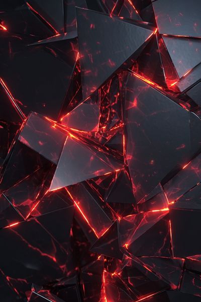 Crimson Shards Abstract Poster.