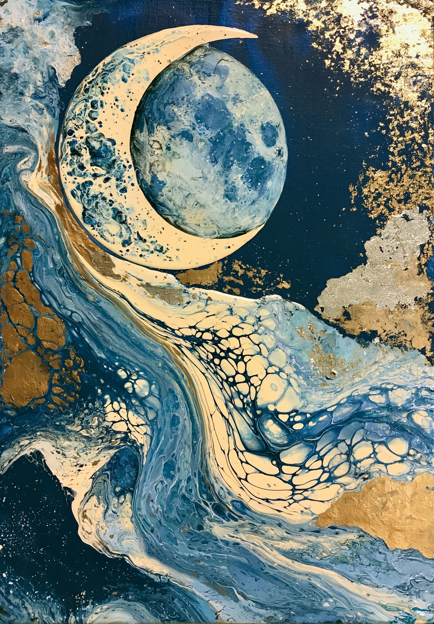 Celestial Moon Abstract Print. poster — abstract art