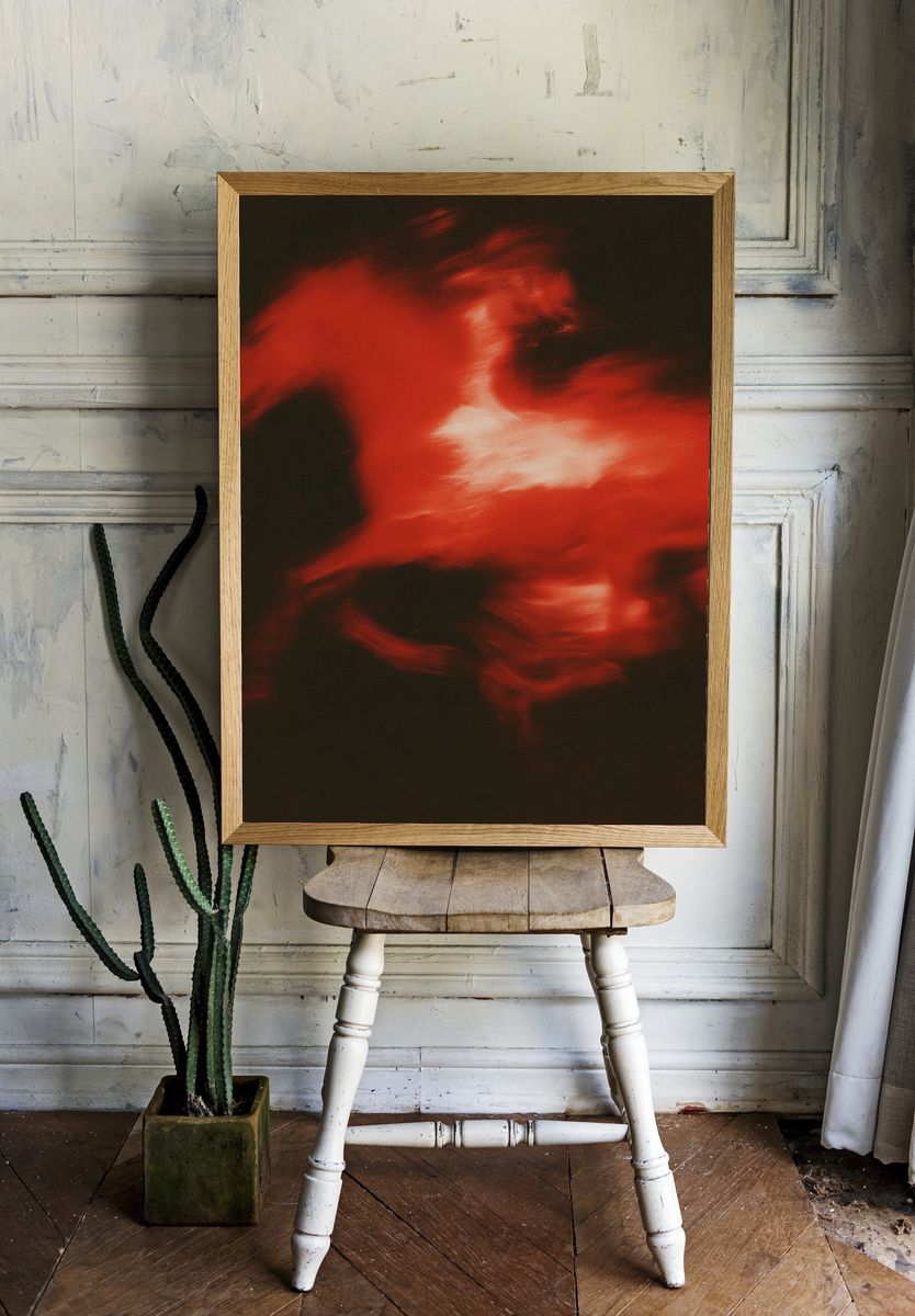 Crimson Motion Abstract Poster. room preview