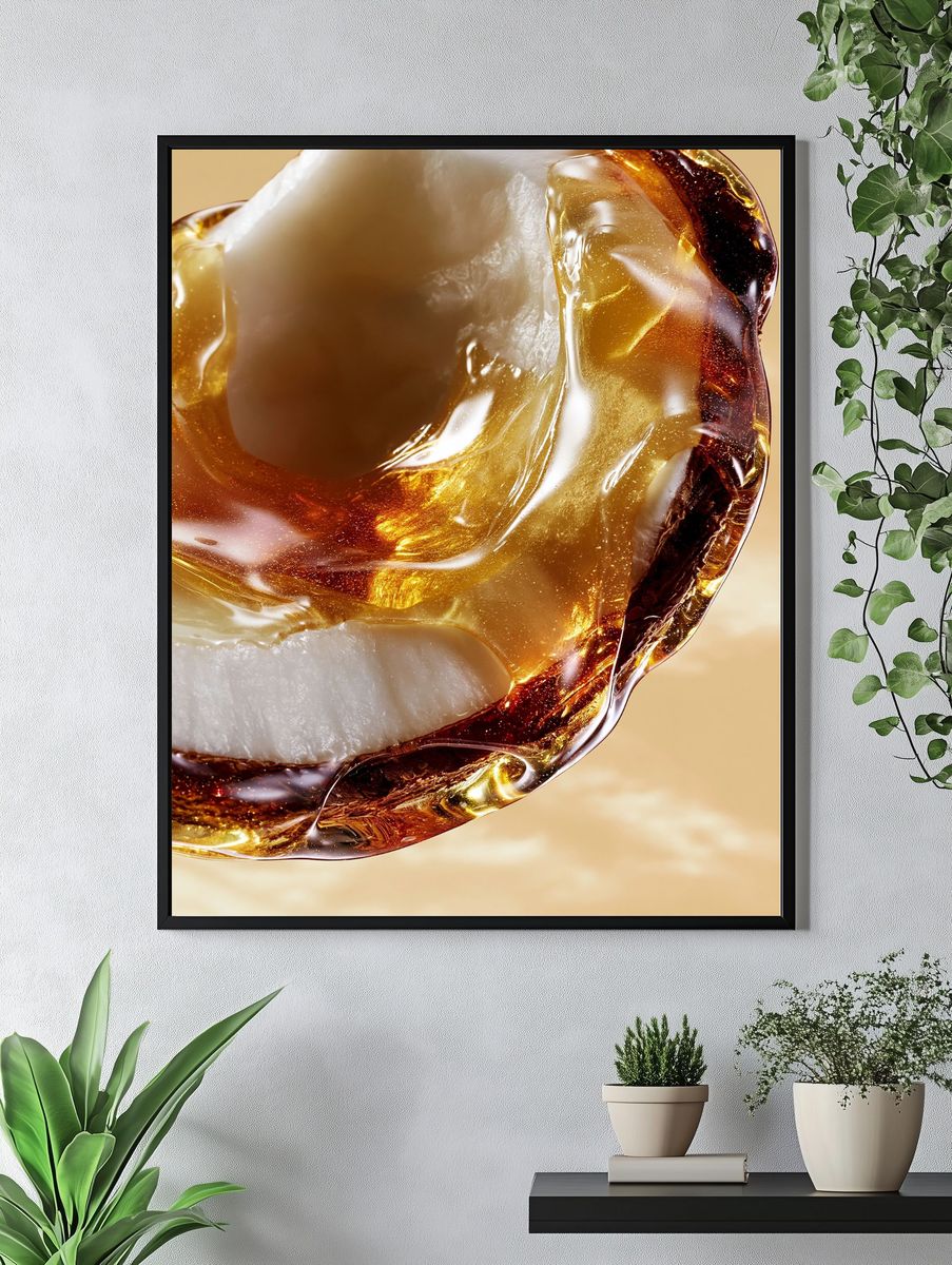 Amber Glass Abstract Poster. — room view 4