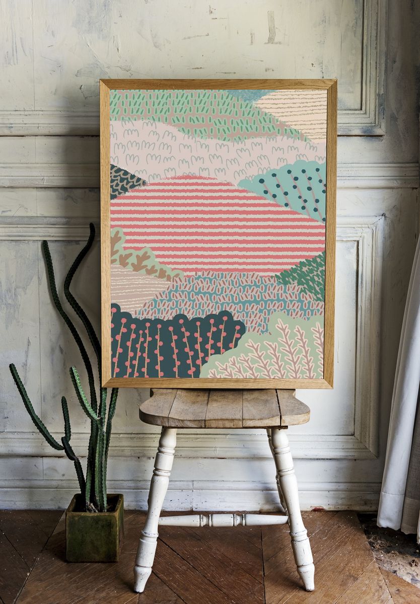 Emerald Glitter Gradient Poster. — room view 1