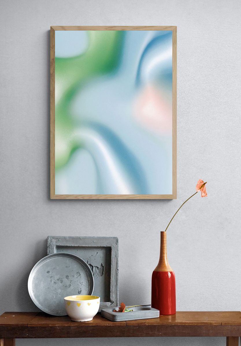 Soft Pastel Abstract Poster. — room view 3