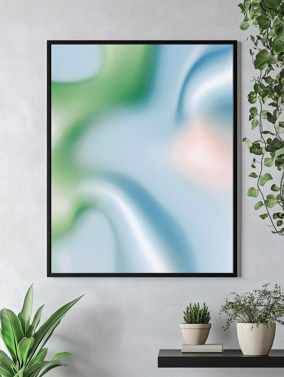 Soft Pastel Abstract Poster. — room view 4