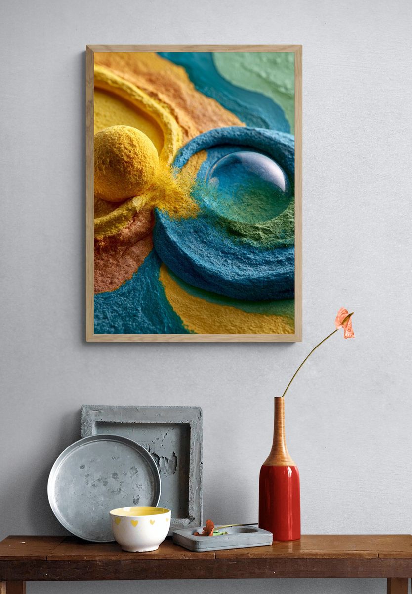 Colorful Orb Abstract Poster. — room view 3
