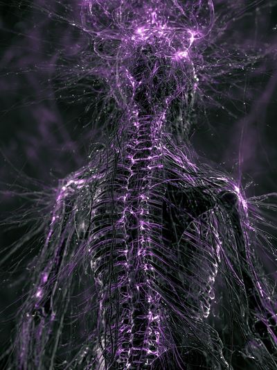 Neon Violet Energy Abstract Poster. poster