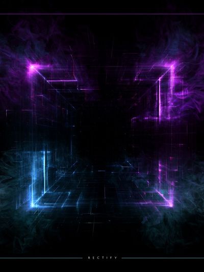 Neon Rectify Abstract Poster. poster
