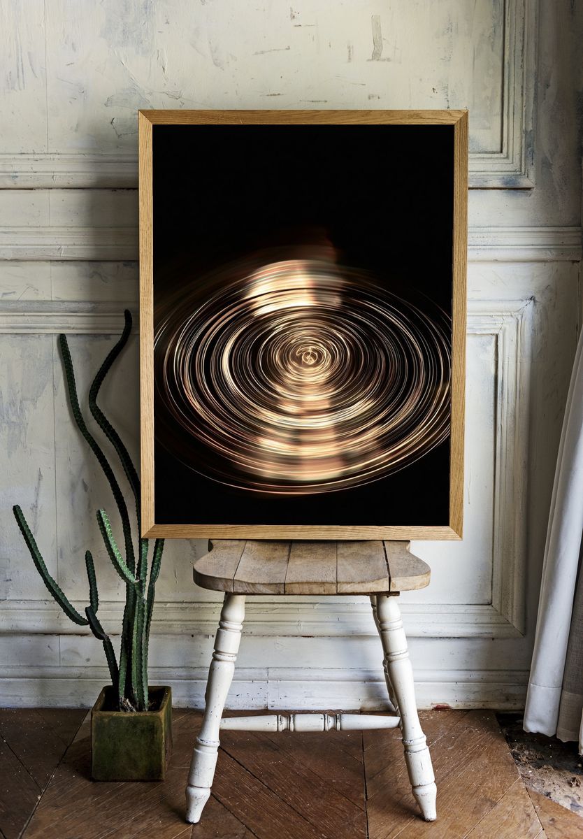 Golden Spiral Abstract Poster. room preview