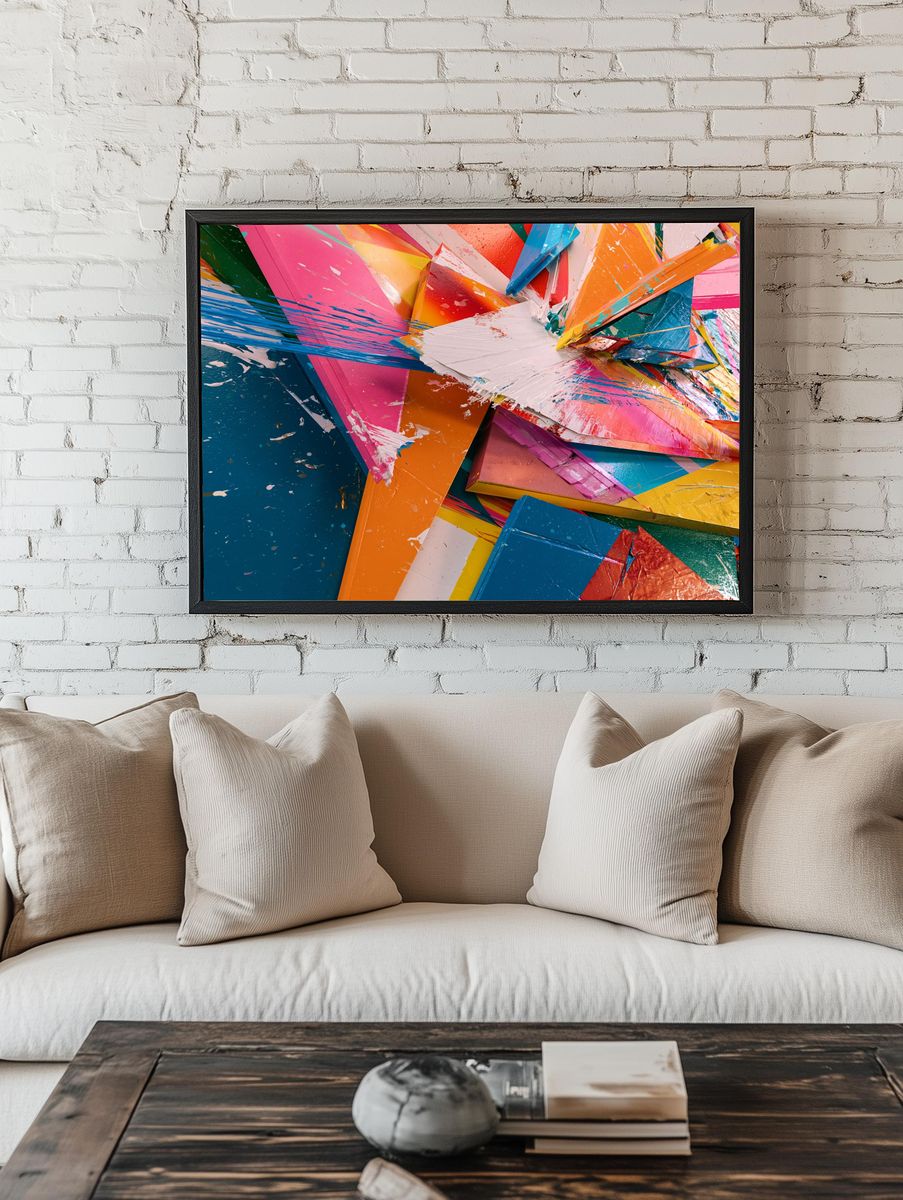 Chromatic Shards Abstract Poster. room preview