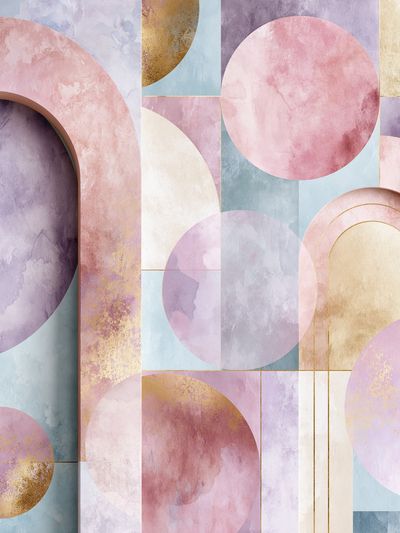 Pastel Geometric Arch Poster.
