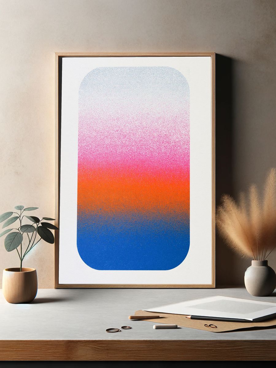 Sunset Gradient Abstract Poster. — room view 2