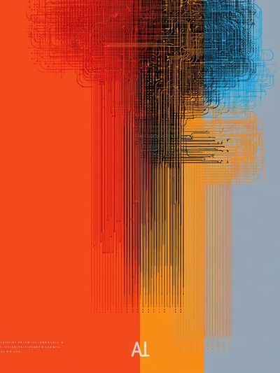 Circuit Grid Abstract Poster.