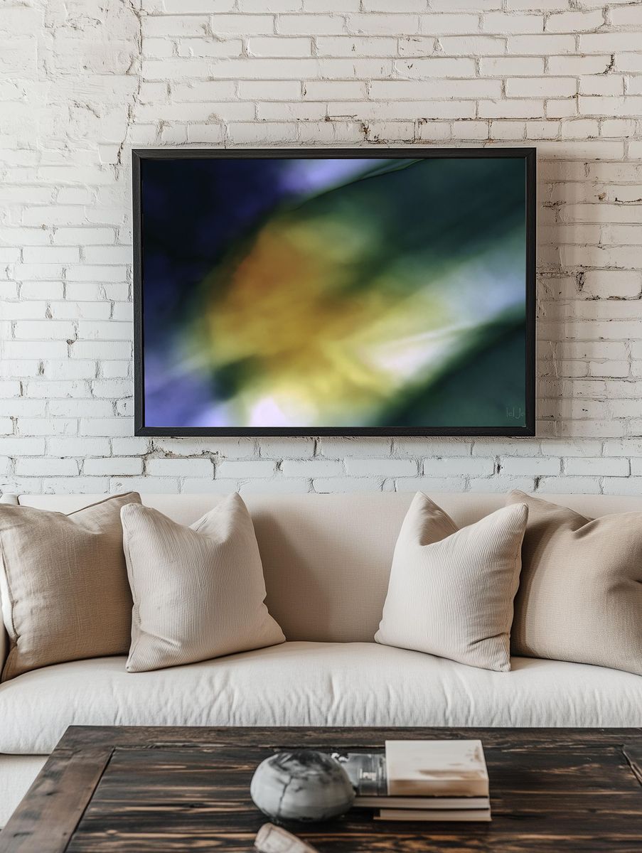 Aurora Blur Abstract Print. room preview