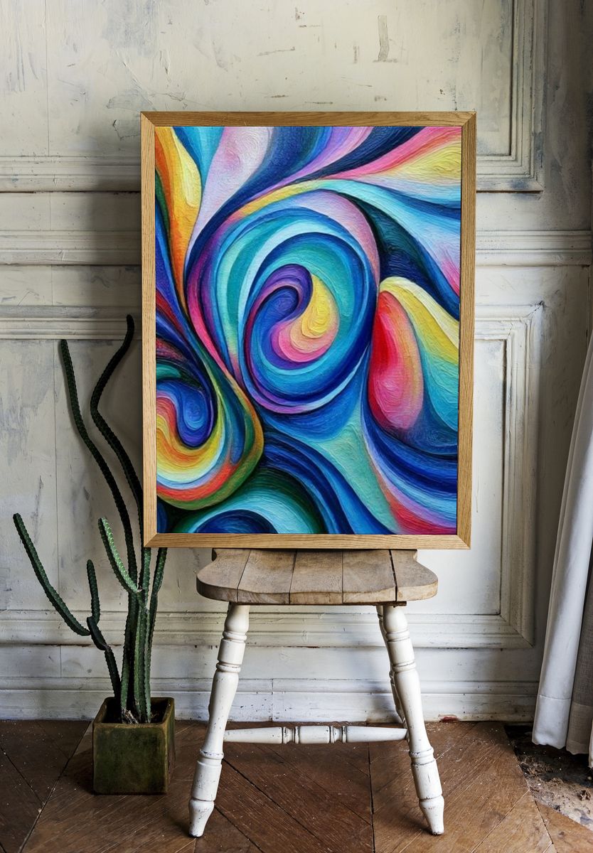 Color Swirl Abstract Poster. room preview