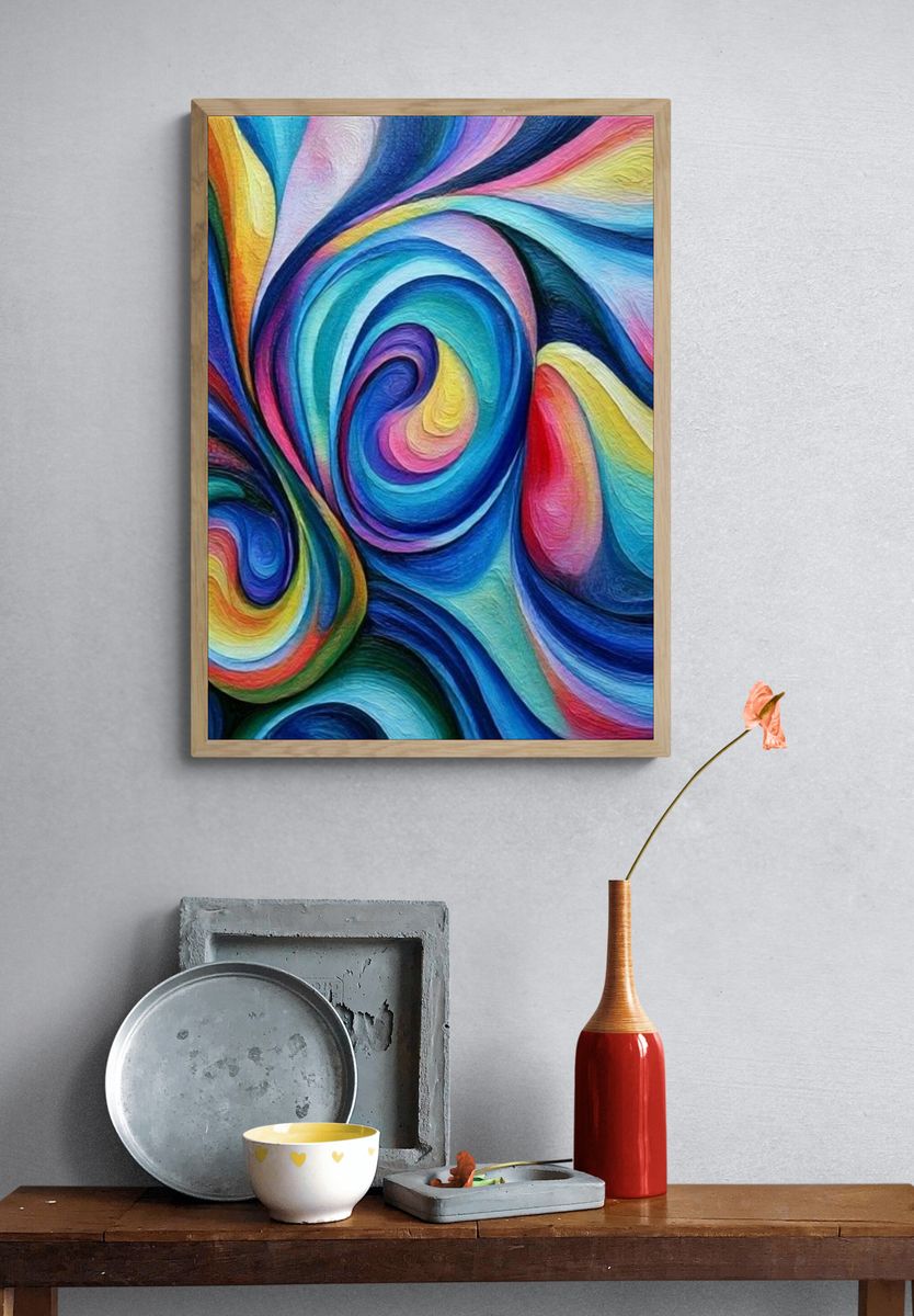 Color Swirl Abstract Poster. — room view 3