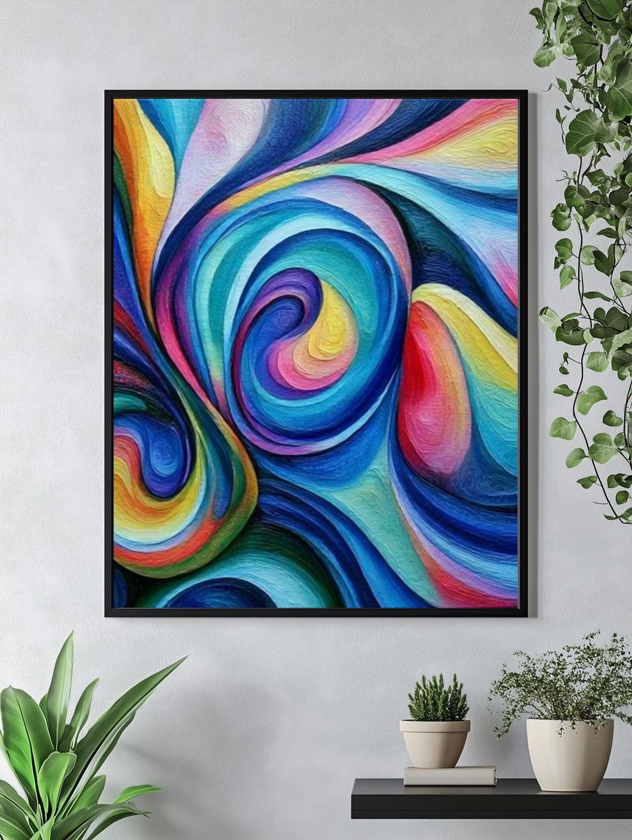 Color Swirl Abstract Poster. — room view 4