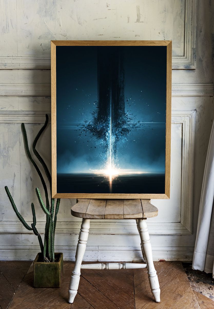 Celestial Light Burst Abstract Poster. room preview